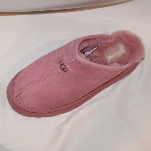 NIB UGG WOMEN'S DISCOQUETTE SUEDE SHEARLING LINED SLIPPERS PINK - Picture 4 of 7
